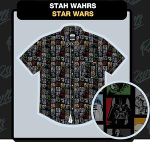 RSVLTS Stah Wahrs KUNUFLEX Short Sleeve Shirt in Black — front view