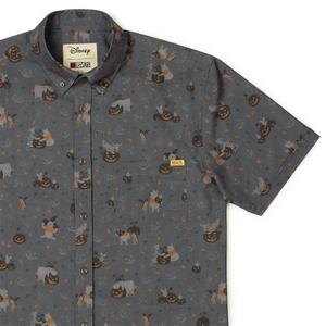 RSVLTS Pooh’s Pumpkin Patch KUNUFLEX Short Sleeve Shirt in Gray — front view