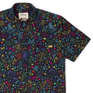 RSVLTS Beware! Beware! Beware! KUNUFLEX Short Sleeve Shirt in Black — front view