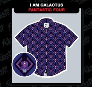 RSVLTS I Am Galactus KUNUFLEX Short Sleeve Shirt in Purple — front view