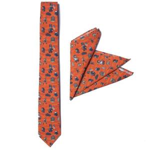 RSVLTS Honest Abe tie & pocket square set Tie & Pocket Square in Brown — front view