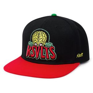 RSVLTS Death Stare Snapback Hat in Black — front view