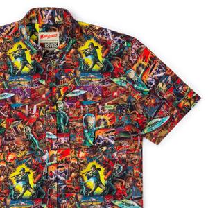 RSVLTS The Invasion Begins KUNUFLEX Short Sleeve Shirt in Multicolor — front view