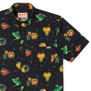 RSVLTS Terror from the Red Planet KUNUFLEX Short Sleeve Shirt in Black — front view