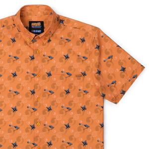 RSVLTS Lil Arsenal KUNUFLEX Short Sleeve Shirt in Orange — front view