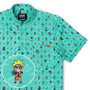 RSVLTS Fighting Dreamers KUNUFLEX Short Sleeve Shirt in Blue — front view