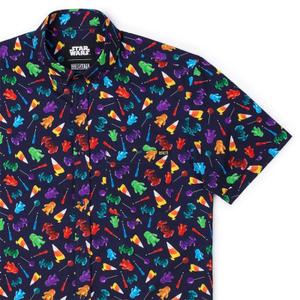 RSVLTS Sugar Squadron KUNUFLEX Short Sleeve Shirt in Black — front view