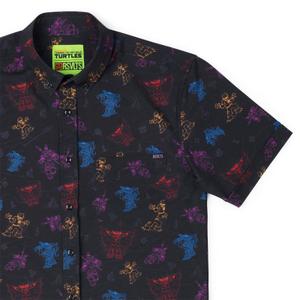 RSVLTS Turtle Terror KUNUFLEX Short Sleeve Shirt in Black — front view
