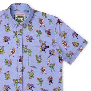 RSVLTS Out of Their Gourds KUNUFLEX Short Sleeve Shirt in Purple — front view