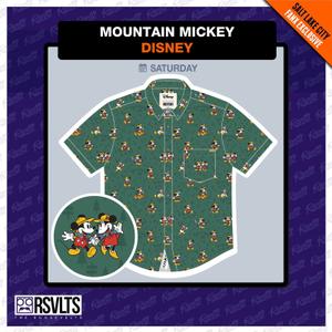 RSVLTS Mountain Mickey KUNUFLEX Short Sleeve Shirt in Green — front view