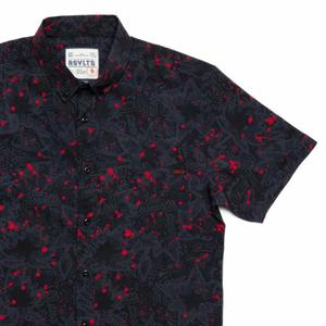 RSVLTS Camp Kunu Slasher KUNUFLEX Short Sleeve Shirt in Black — front view