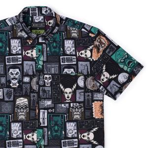 RSVLTS Freaky Tiki KUNUFLEX Short Sleeve Shirt in Black — front view