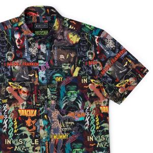 RSVLTS Street Art Scare-athon KUNUFLEX Short Sleeve Shirt in Multicolor — front view