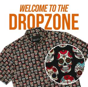 RSVLTS Sugar Skulls KUNUFLEX Short Sleeve Shirt in Black — front view