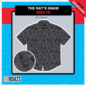 RSVLTS The Rat’s Gnaw KUNUFLEX Short Sleeve Shirt in Gray — front view