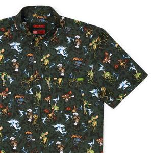 RSVLTS The New Batch KUNUFLEX Short Sleeve Shirt in Green — front view