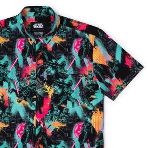 RSVLTS Dark Side Rising KUNUFLEX Short Sleeve Shirt in Black — front view