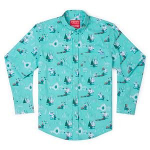 RSVLTS Bumbles Bounce Long Sleeve Shirt in Blue — front view