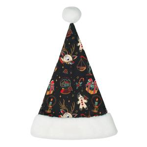 RSVLTS Festive Flash Santa Santa Hat in Black — front view