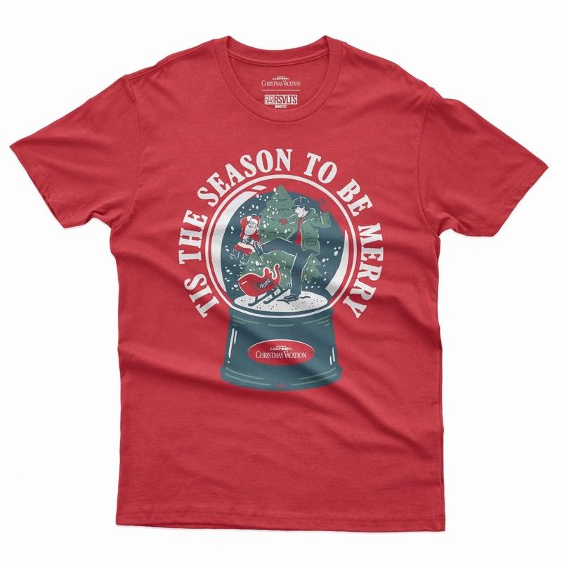 RSVLTS Tis the Season to Be Merry Crewneck Tee in Red — front view