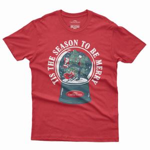 RSVLTS Tis the Season to Be Merry Crewneck Tee in Red — front view