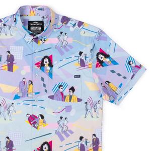 RSVLTS Todd & Margo KUNUFLEX Short Sleeve Shirt in Blue — front view