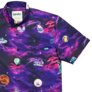 RSVLTS Space KUNUFLEX Short Sleeve Shirt in Purple — front view