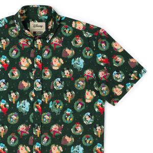 RSVLTS Season’s Wreathings KUNUFLEX Short Sleeve Shirt in Green — front view