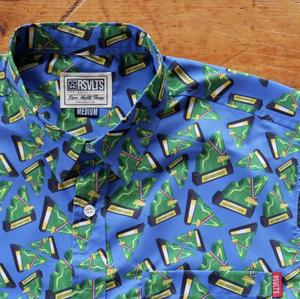 RSVLTS Aggro KUNUFLEX Short Sleeve Shirt in Blue — front view