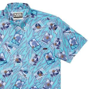 RSVLTS Loser Works Saturday KUNUFLEX Short Sleeve Shirt in Blue — front view