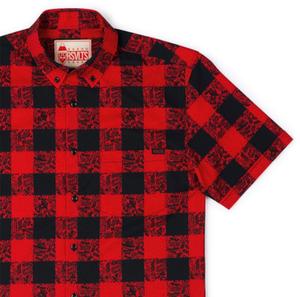RSVLTS Lumberjack KUNUFLEX Short Sleeve Shirt in Red — front view