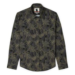 RSVLTS Midnight Soiree Long Sleeve Shirt in Black — front view