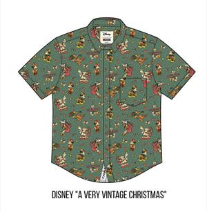 RSVLTS A Very Vintage Christmas KUNUFLEX Short Sleeve Shirt in Green — front view