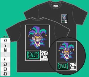 RSVLTS Jester Crewneck Tee in Black — front view