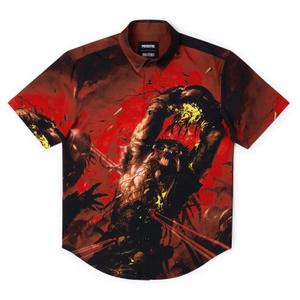 RSVLTS Blood Feud KUNUFLEX Short Sleeve Shirt in Red — front view