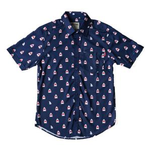 RSVLTS Chomp KUNUFLEX Short Sleeve Shirt in Blue — front view