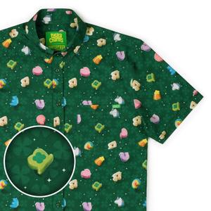 RSVLTS Marshmallow Madness KUNUFLEX Short Sleeve Shirt in Green — front view