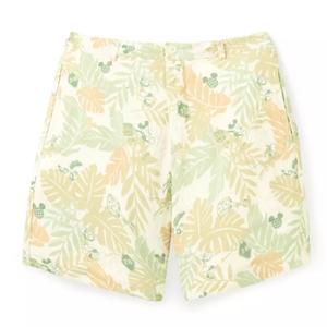 RSVLTS Mickey Mouse and Friends Tropical Bamboo Resort Shorts in Yellow — front view