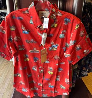 RSVLTS Cars Land KUNUFLEX Short Sleeve Shirt in Red — front view