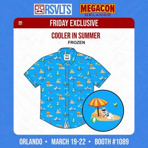 RSVLTS Cooler In Summer KUNUFLEX Short Sleeve Shirt in Blue — front view