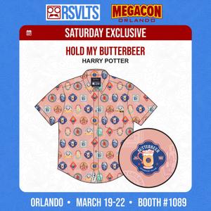 RSVLTS Hold My Butterbeer KUNUFLEX Short Sleeve Shirt in Red — front view