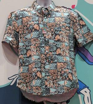 RSVLTS Florida Icons KUNUFLEX Short Sleeve Shirt in Gray — front view