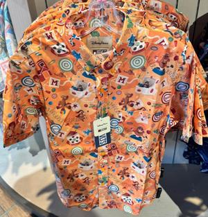 RSVLTS Toy Story Mania KUNUFLEX Short Sleeve Shirt in Orange — front view
