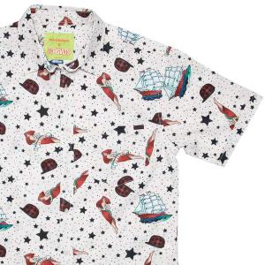 RSVLTS Dance, Petunia, Dance KUNUFLEX Short Sleeve Shirt in White — front view