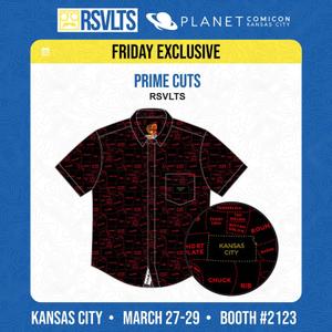 RSVLTS Prime Cuts KUNUFLEX Short Sleeve Shirt in Black — front view