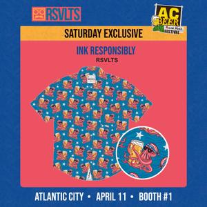 RSVLTS Ink Responsibly KUNUFLEX Short Sleeve Shirt in Blue — front view