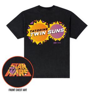 RSVLTS Tatooine Twin Suns Crewneck Tee in Black — front view