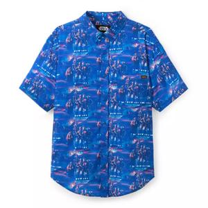 RSVLTS Bounty Hunters KUNUFLEX Short Sleeve Shirt in Blue — front view