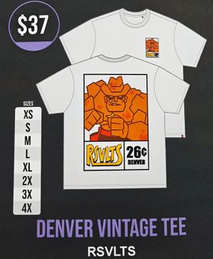 RSVLTS Denver Vintage Crewneck Tee in White — front view