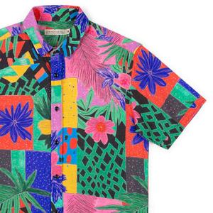 RSVLTS Max Floral (Bamboo) KUNUFLEX Short Sleeve Shirt in Multicolor — front view